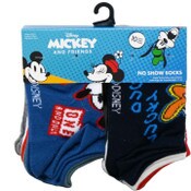 Wholesale - 10pk MICKEY MOUSE REAL DEAL NS SOCKS SIZE 4-6, UPC: 193159214722